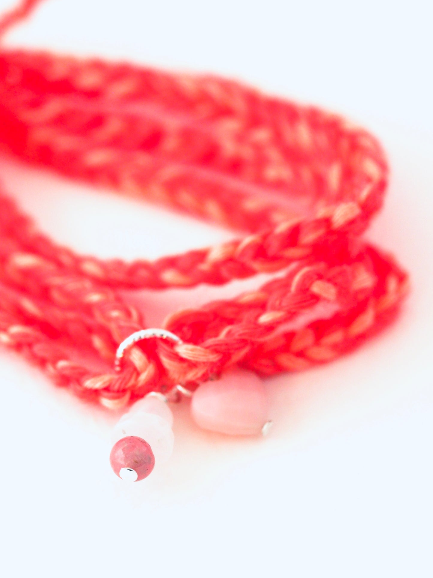 Bracelet porte bonheur a nouer 4 TOURS LA VIE EN ROSE - Magicae