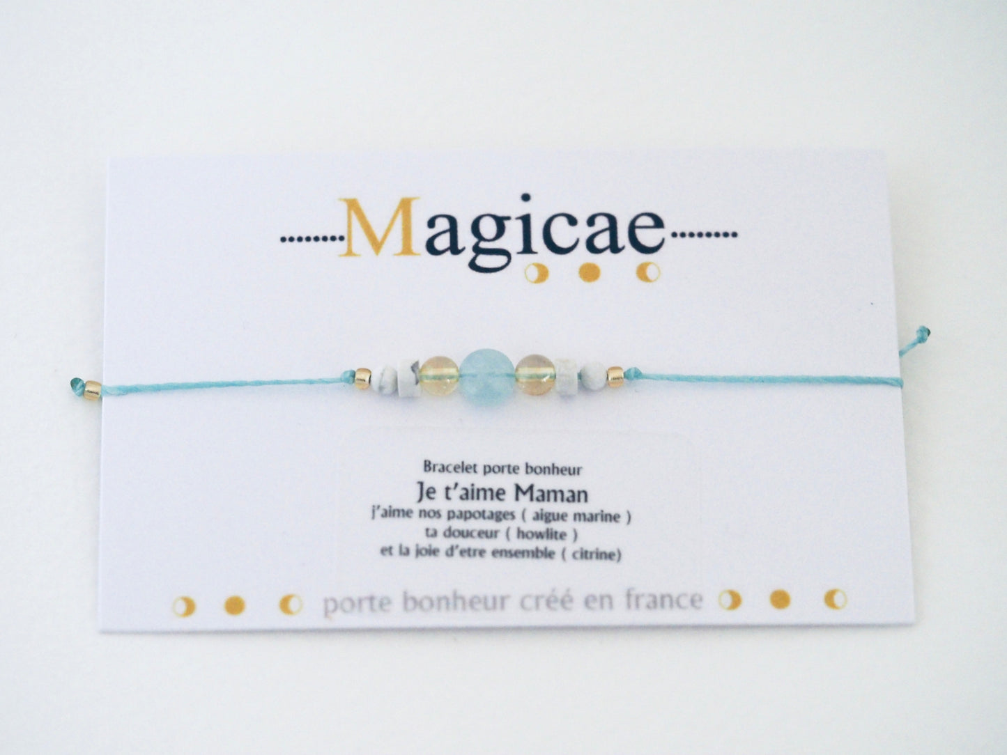 Bracelet porte bonheur Je t aime maman - Magicae