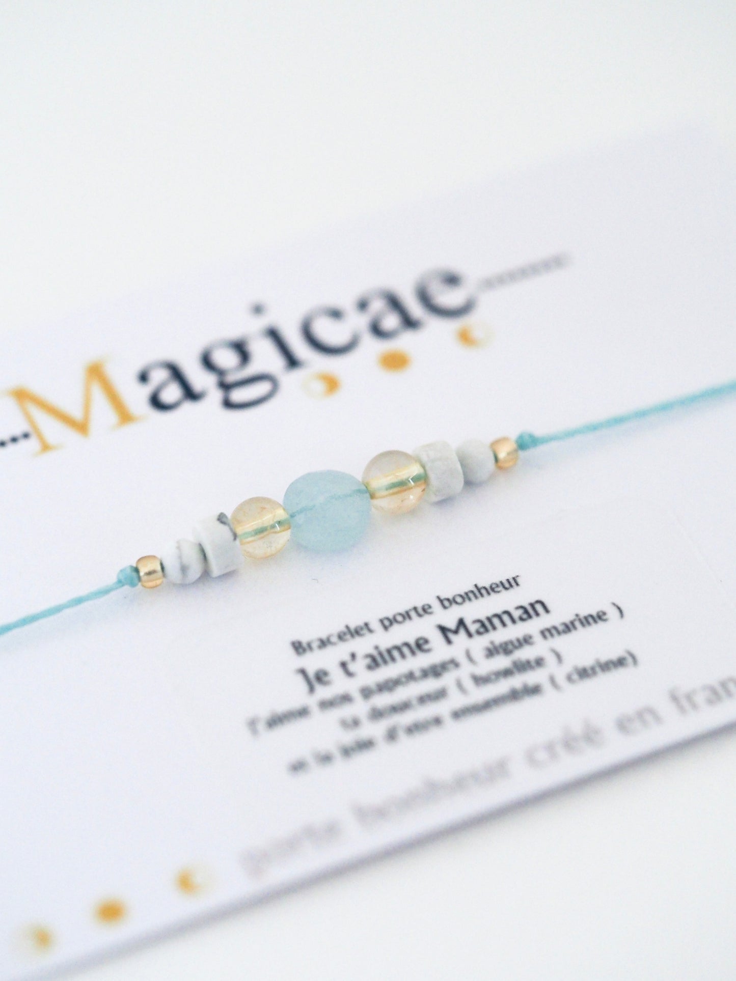 Bracelet porte bonheur Je t aime maman - Magicae