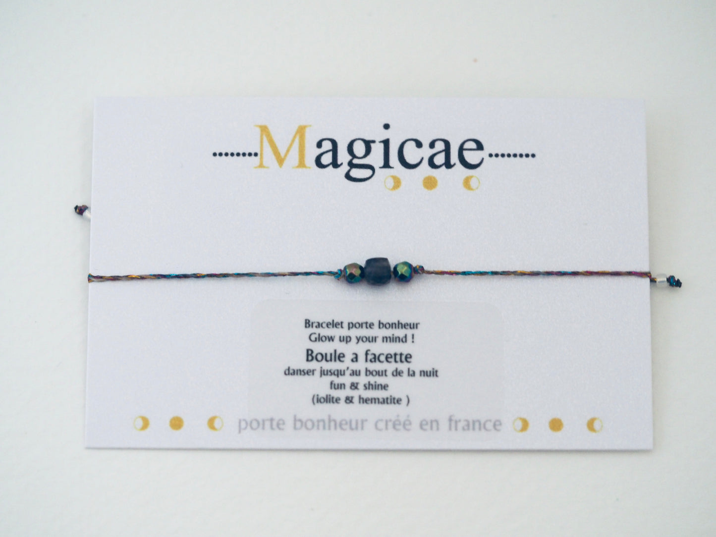 Bracelet porte bonheur glow up Your mind BOULE A FACETTE - Magicae