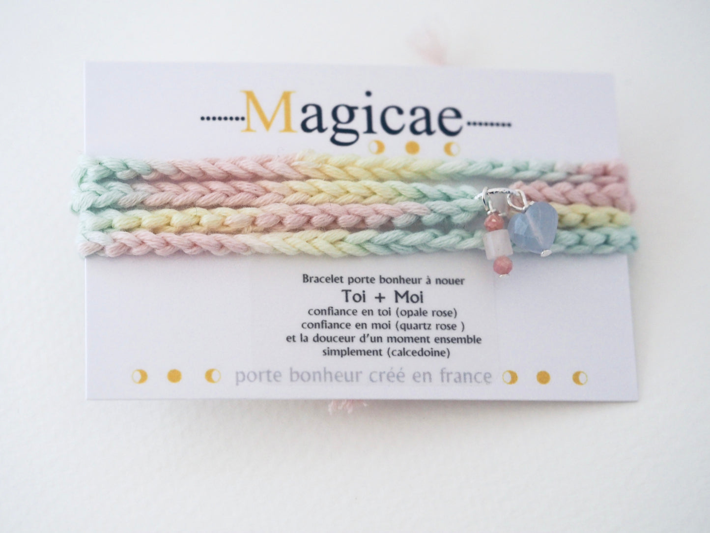 Bracelet porte bonheur a nouer 4 Tours TOI +MOI - Magicae