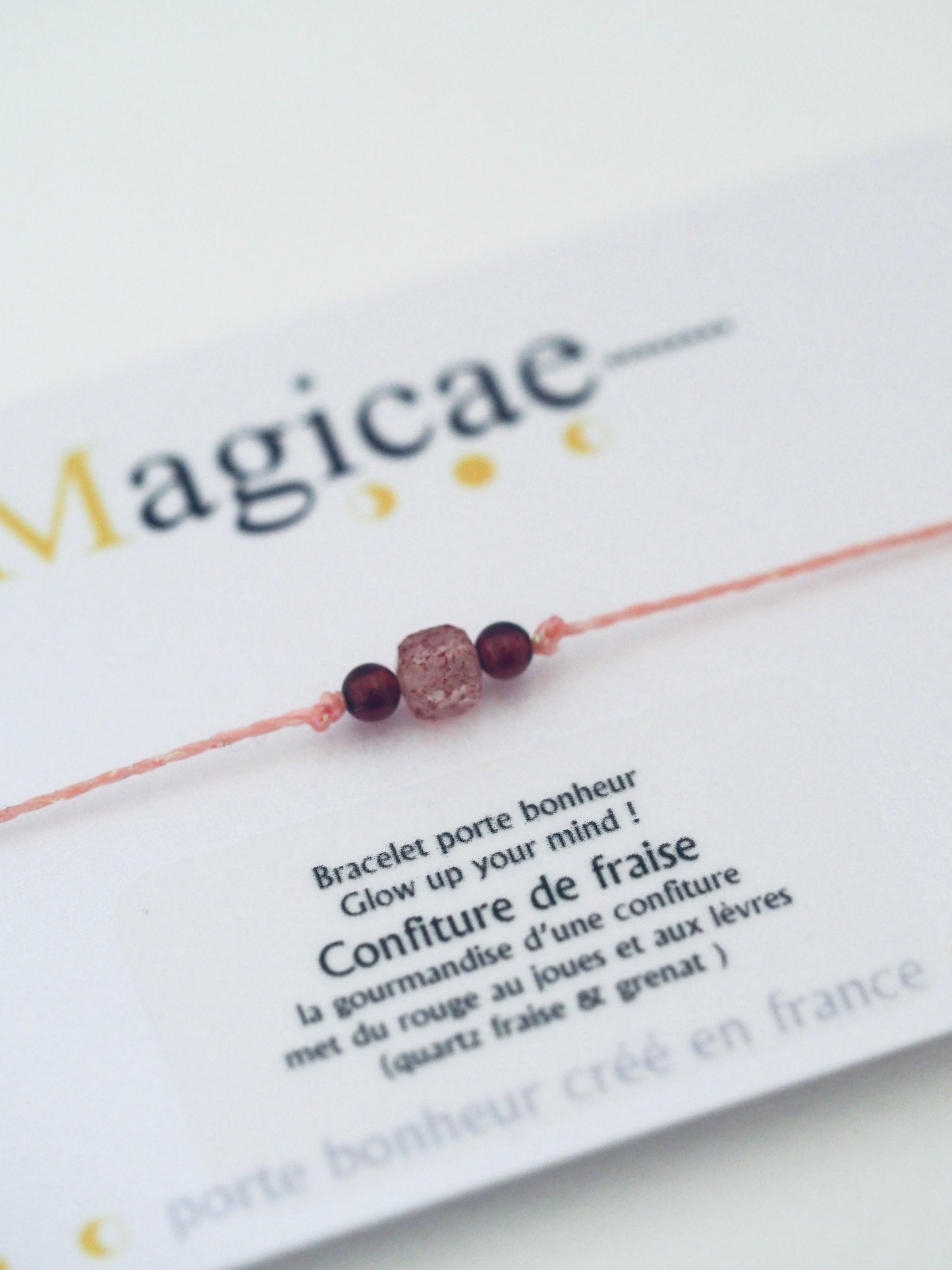 Bracelet porte bonheur glow up Your mind CONFITURE DE FRAISE