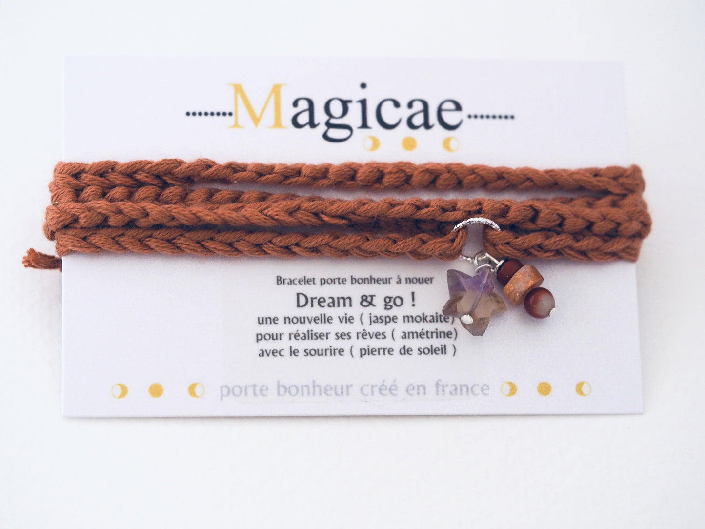 Bracelet porte bonheur a nouer 4 Tours DREAM & GO - Magicae
