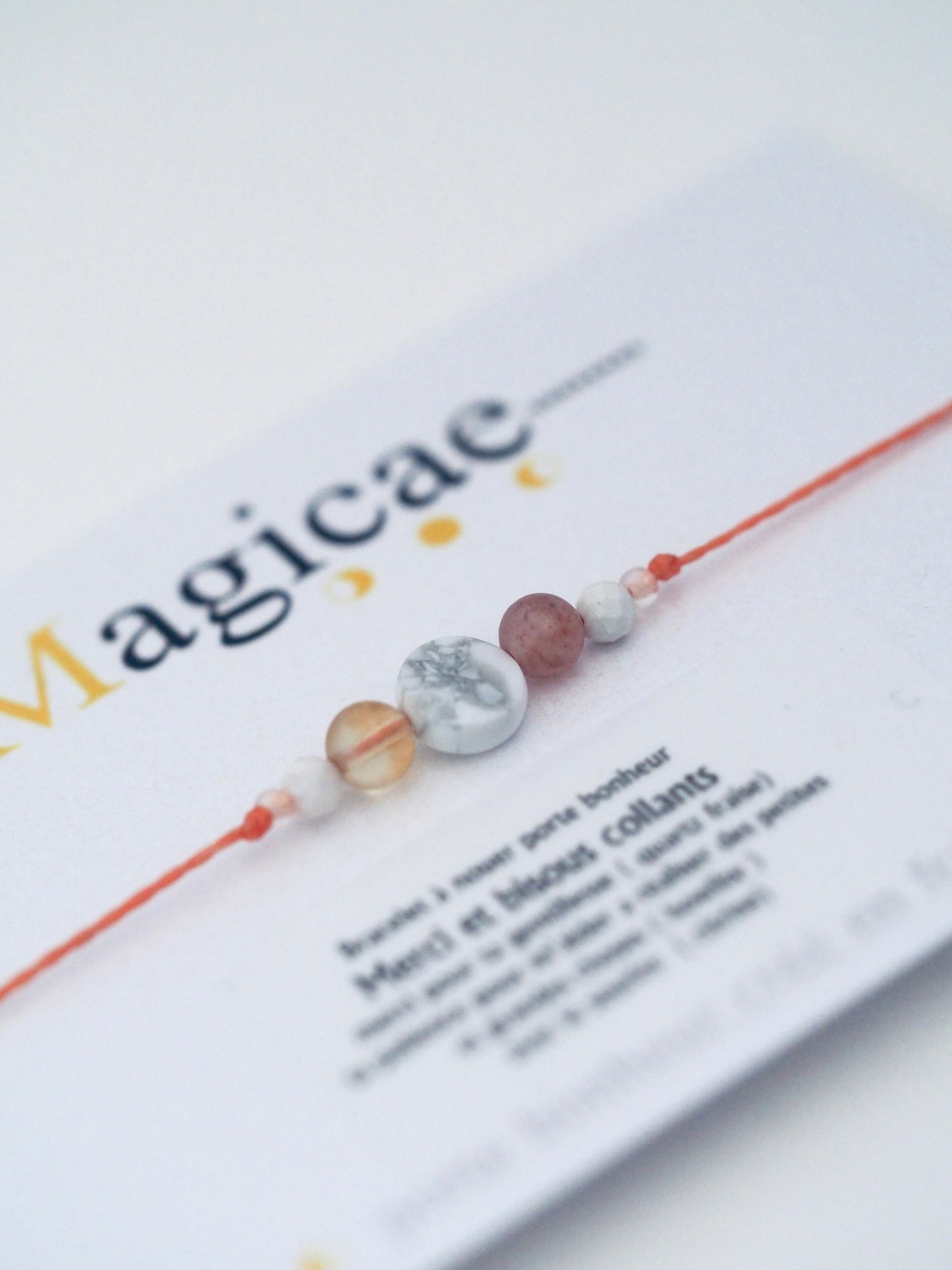 Bracelet porte bonheur Merci et bisous collants - Magicae