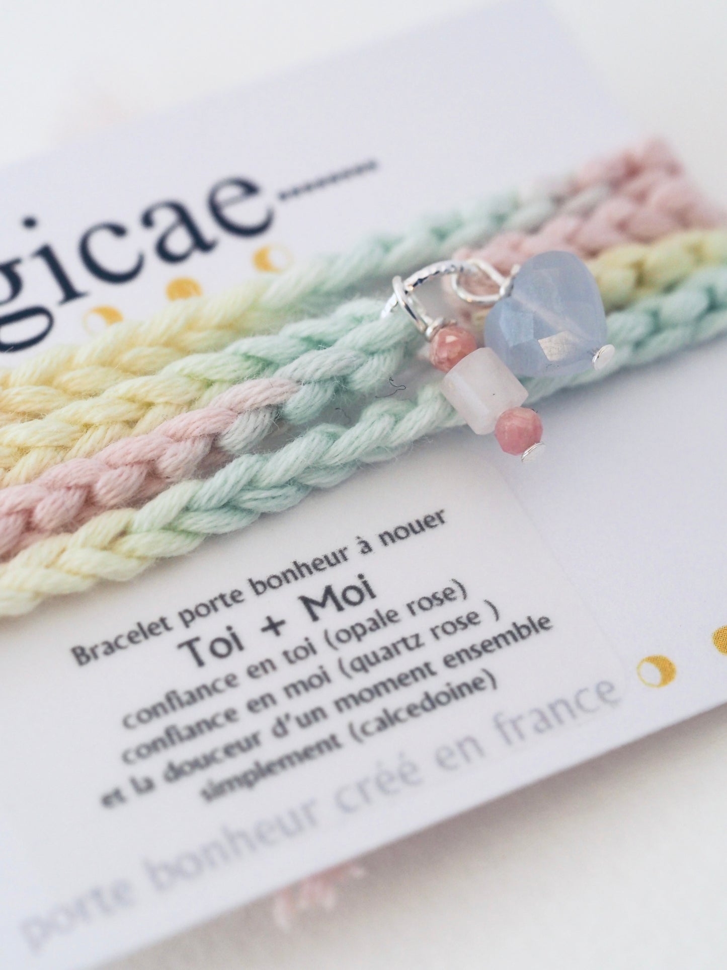 Bracelet porte bonheur a nouer 4 Tours TOI +MOI - Magicae