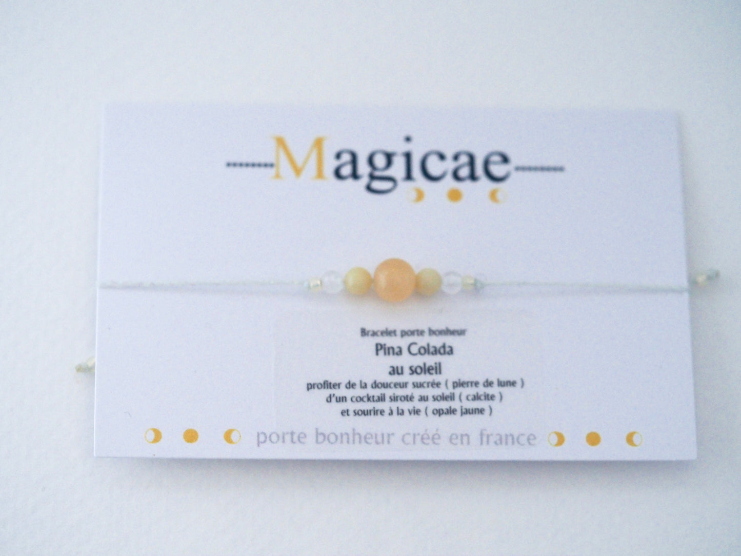 bracelet porte bonheur Pina colada au soleil - Magicae