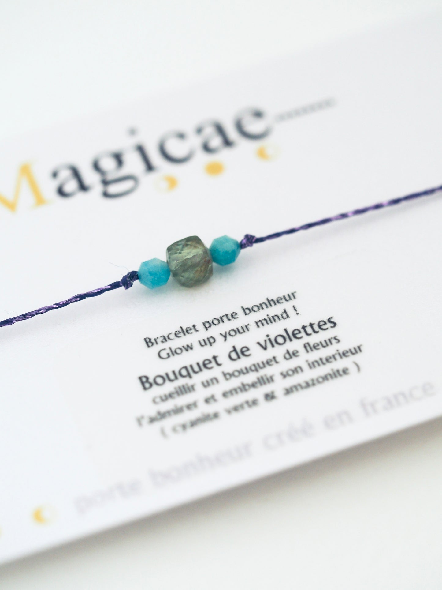 Bracelet porte bonheur glow up Your mind BOUQUET DE VIOLETTES