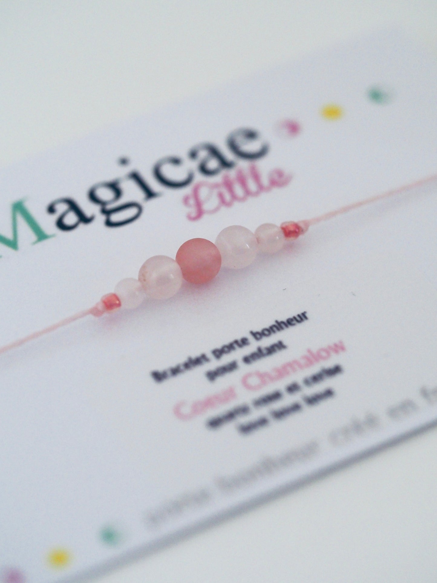 Bracelet enfant cœur chamalow nacre - Magicae