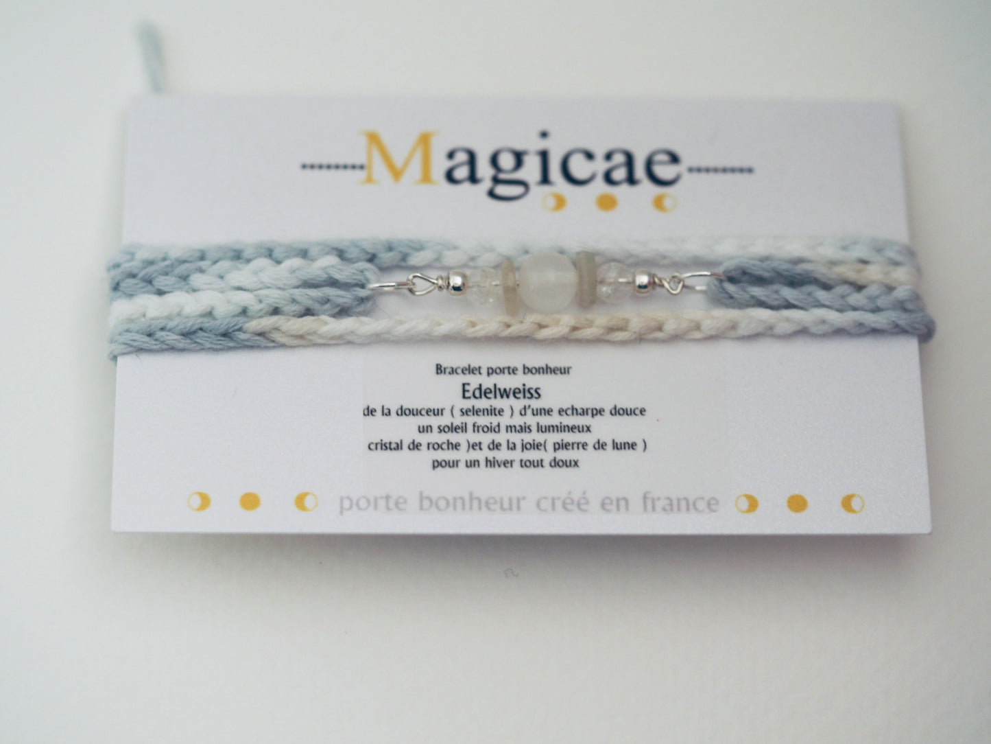 Bracelet porte bonheur a nouer 4 Tours EDELWEISS