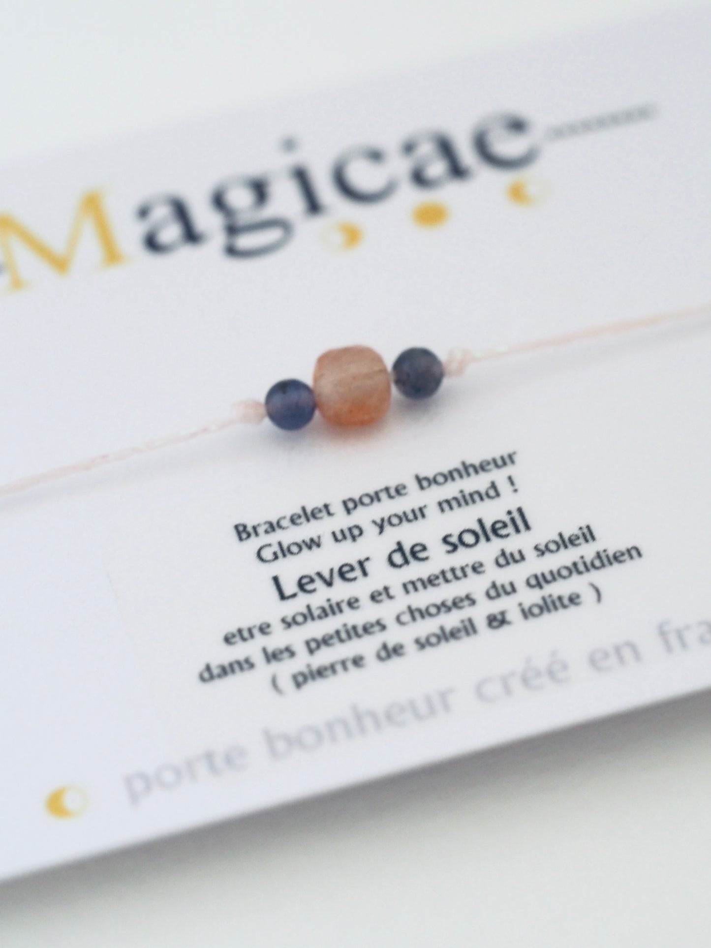 Bracelet porte bonheur glow up Your mind LEVER DE SOLEIL