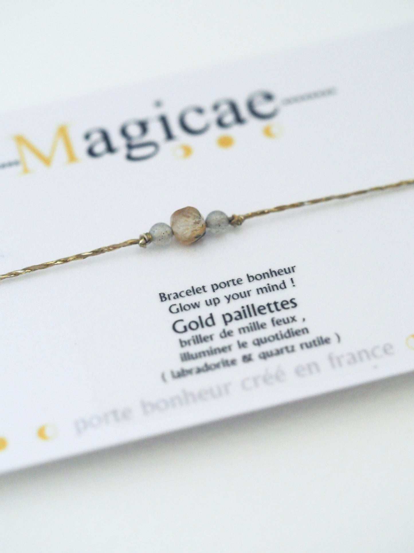Bracelet porte bonheur glow up Your mind GOLD PAILLETTES