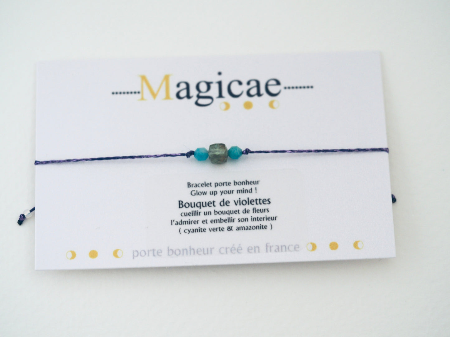 Bracelet porte bonheur glow up Your mind BOUQUET DE VIOLETTES - Magicae