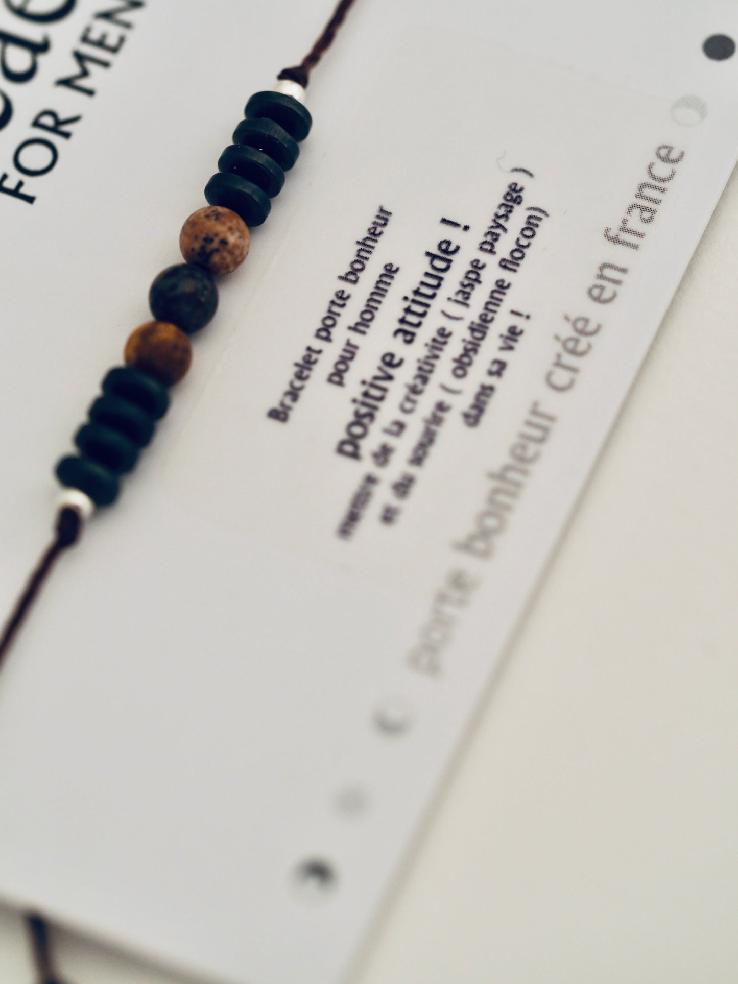 Bracelet porte bonheur HOMME : positive attitude - Magicae