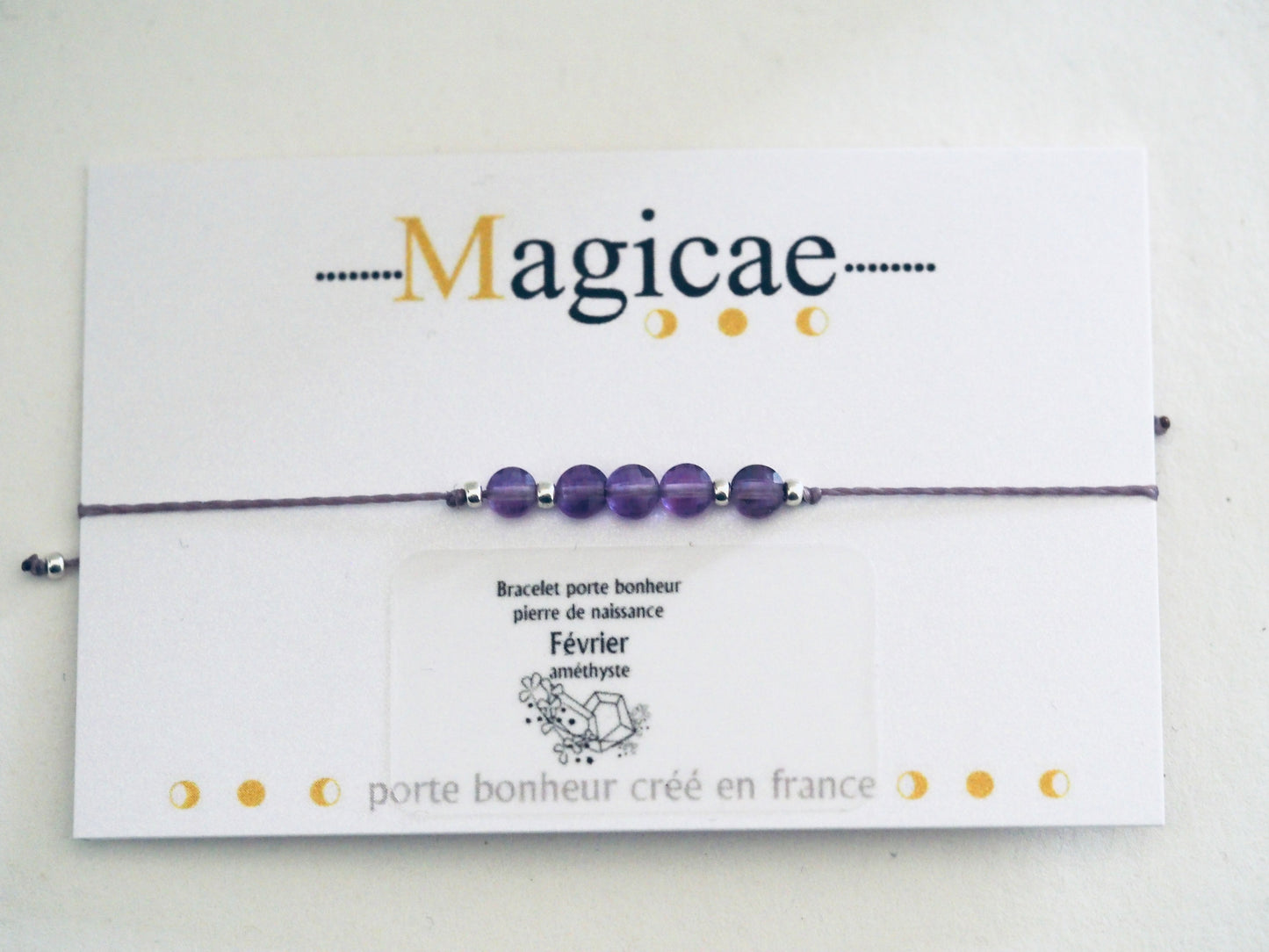 bracelet pierre de naissance FEVRIER - Magicae