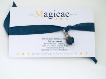 Bracelet porte bonheur a nouer fais un vœu - Magicae