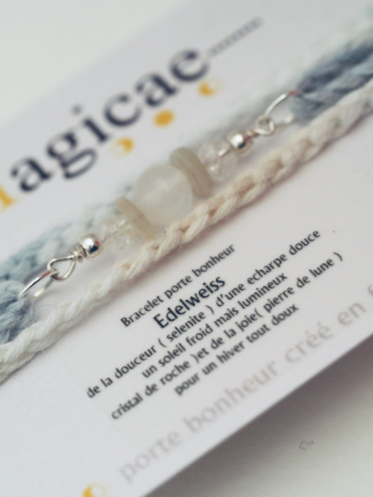Bracelet porte bonheur a nouer 4 Tours EDELWEISS