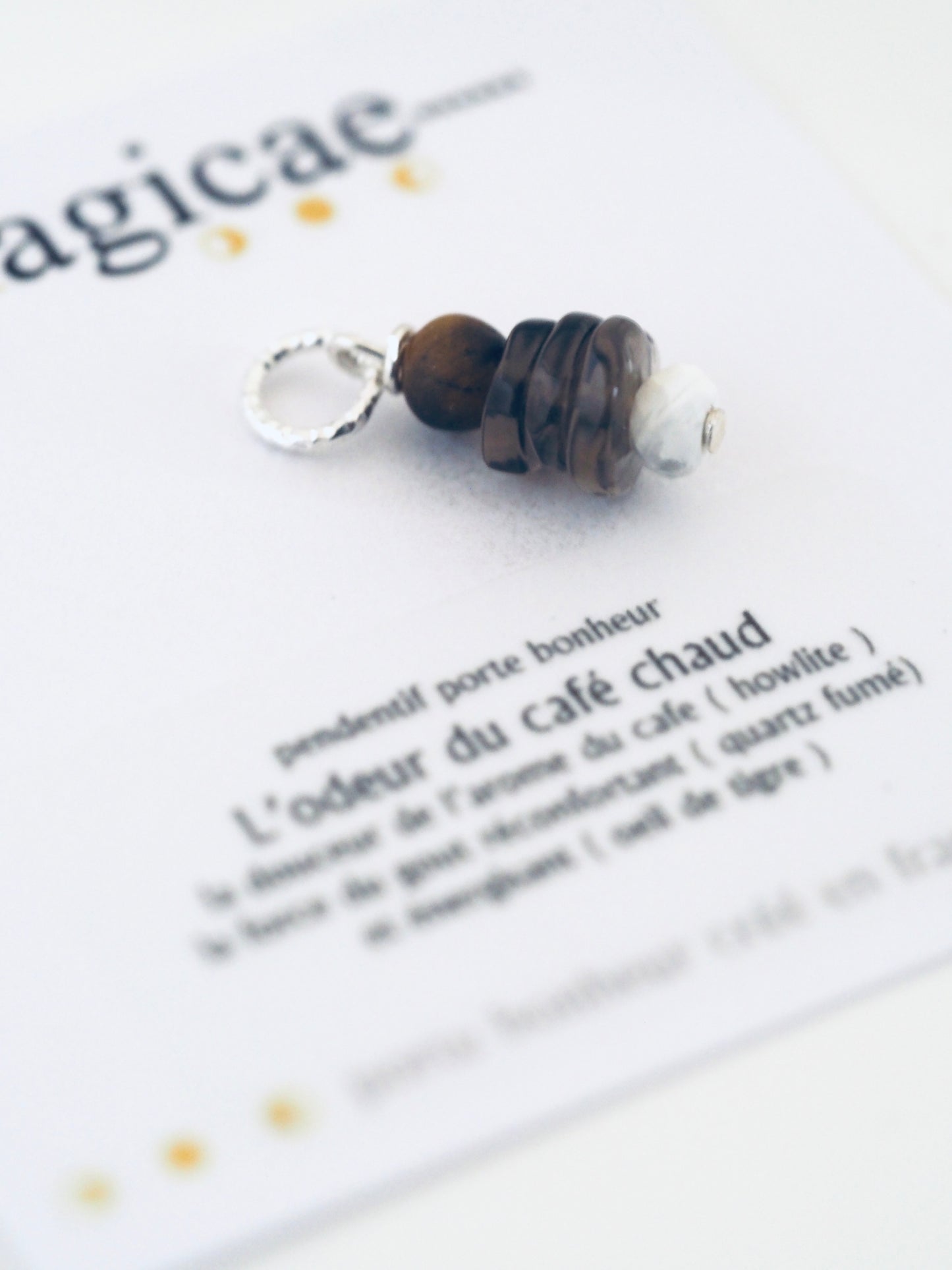 Petit pendentif talisman L’odeur du cafe chaud - Magicae