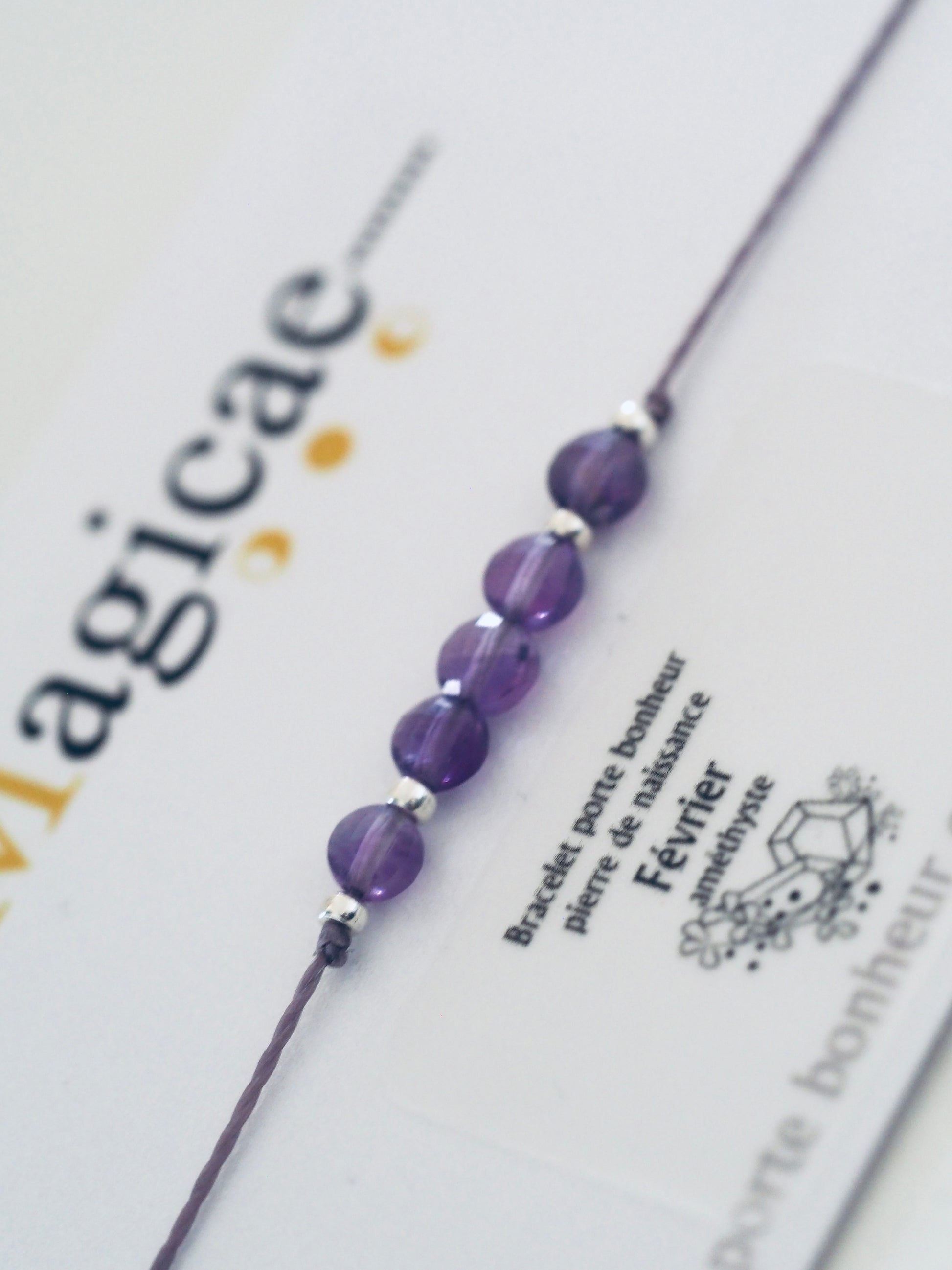 bracelet pierre de naissance FEVRIER - Magicae