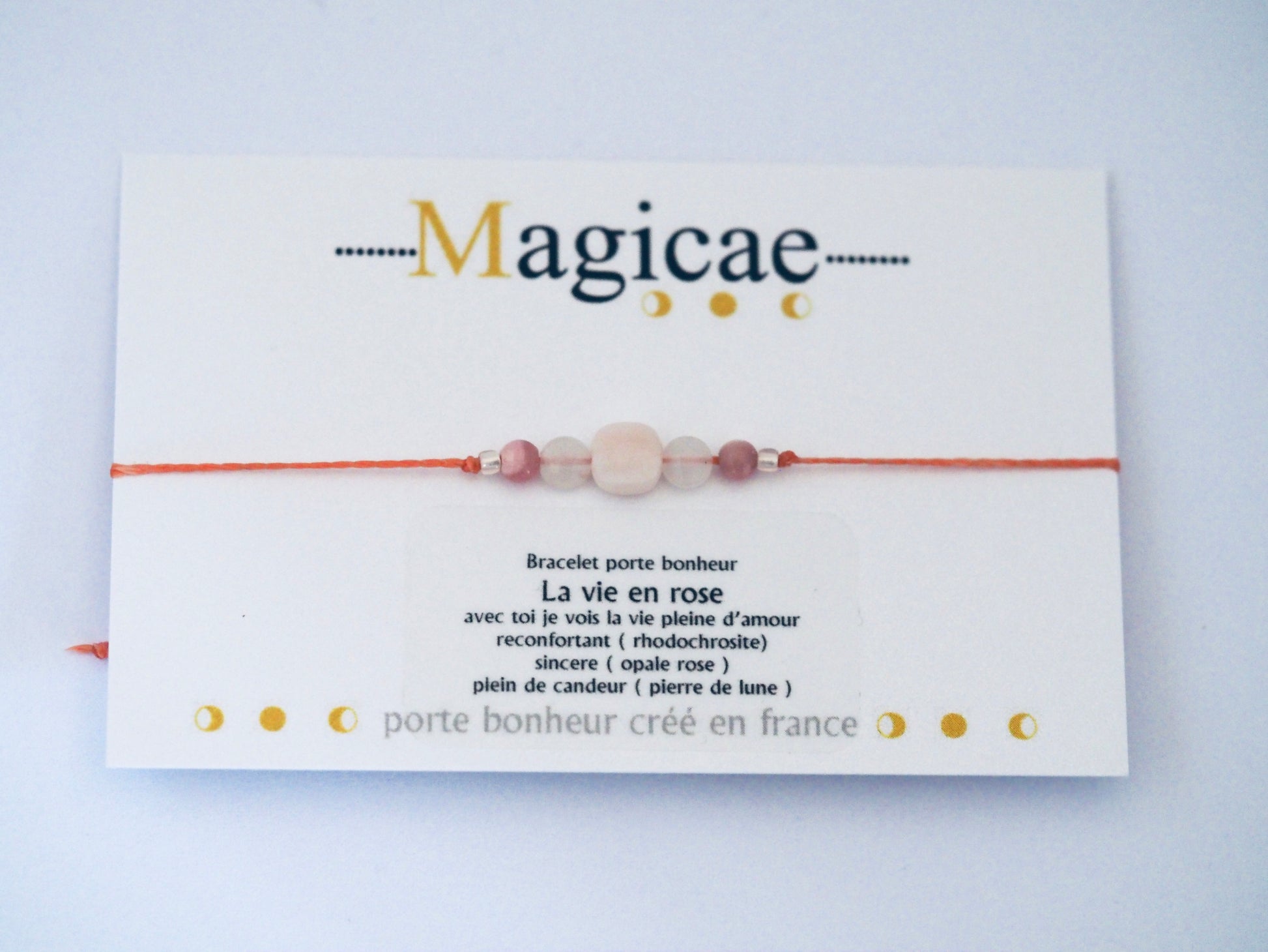 Bracelet porte bonheur « LA VIE EN ROSE » - Magicae