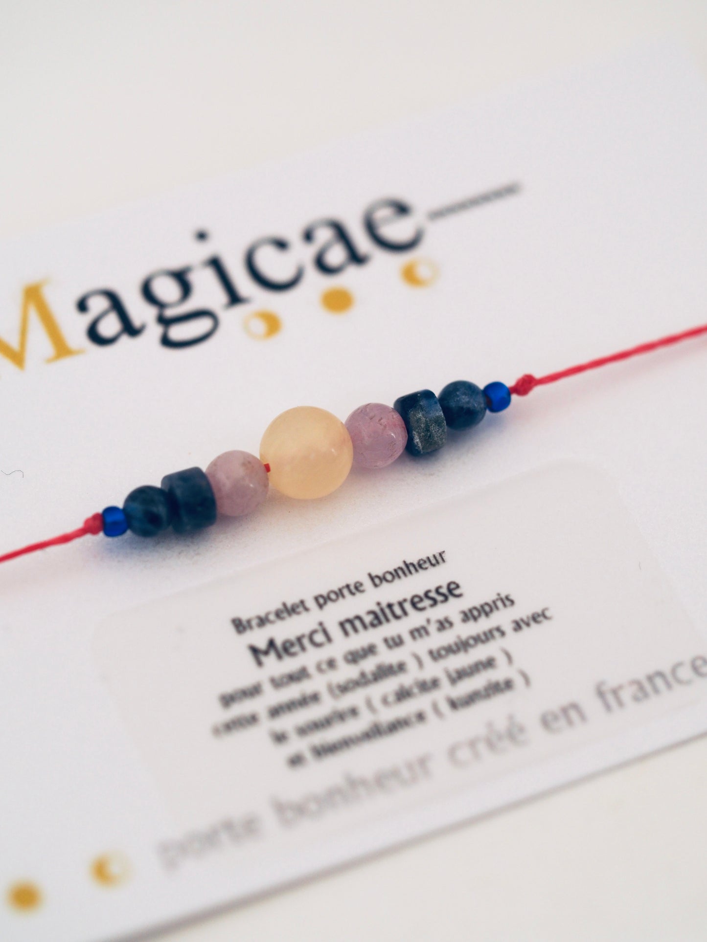 Bracelet porte bonheur Merci maitresse - Magicae