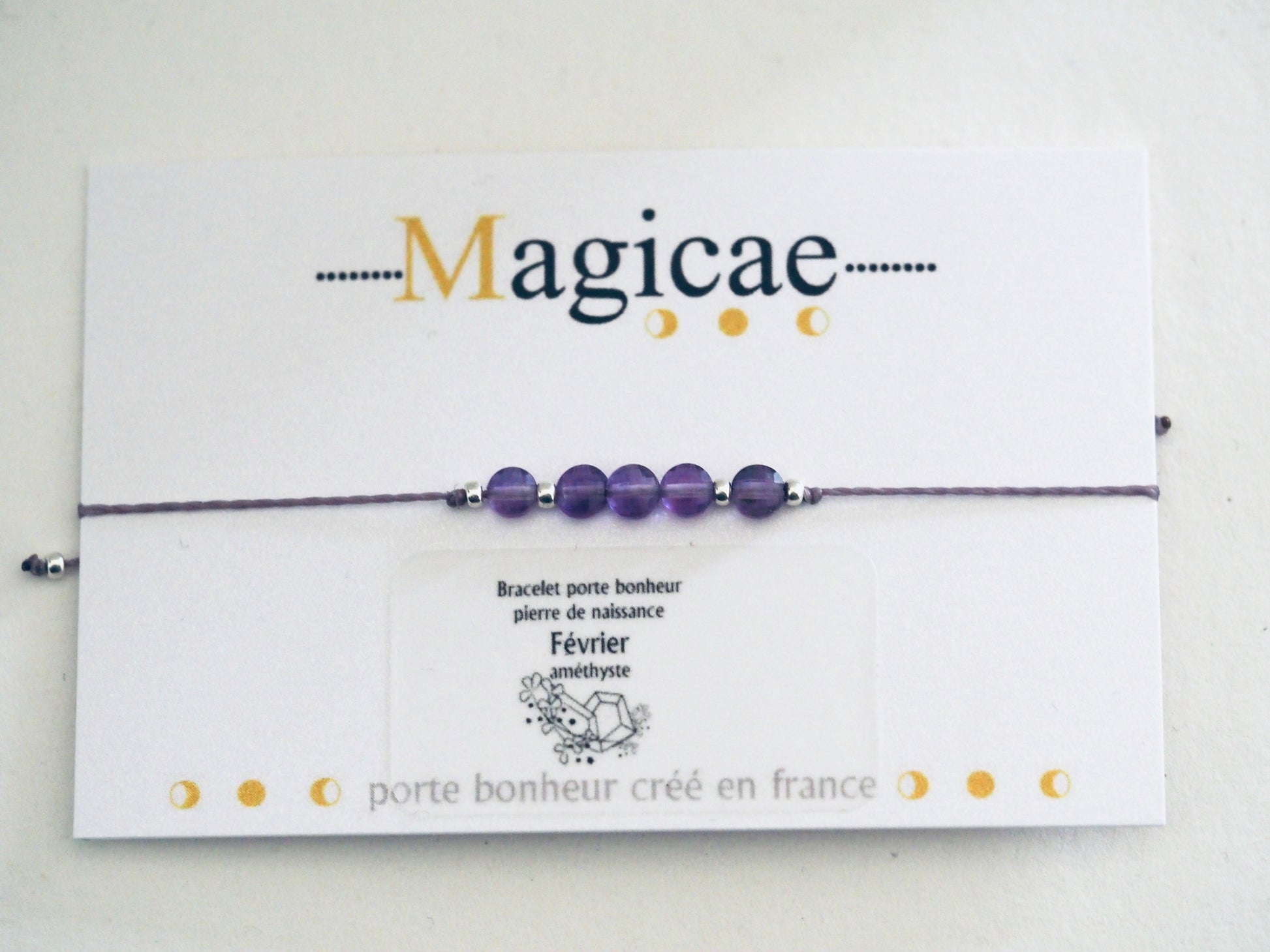 bracelet pierre de naissance FEVRIER - Magicae