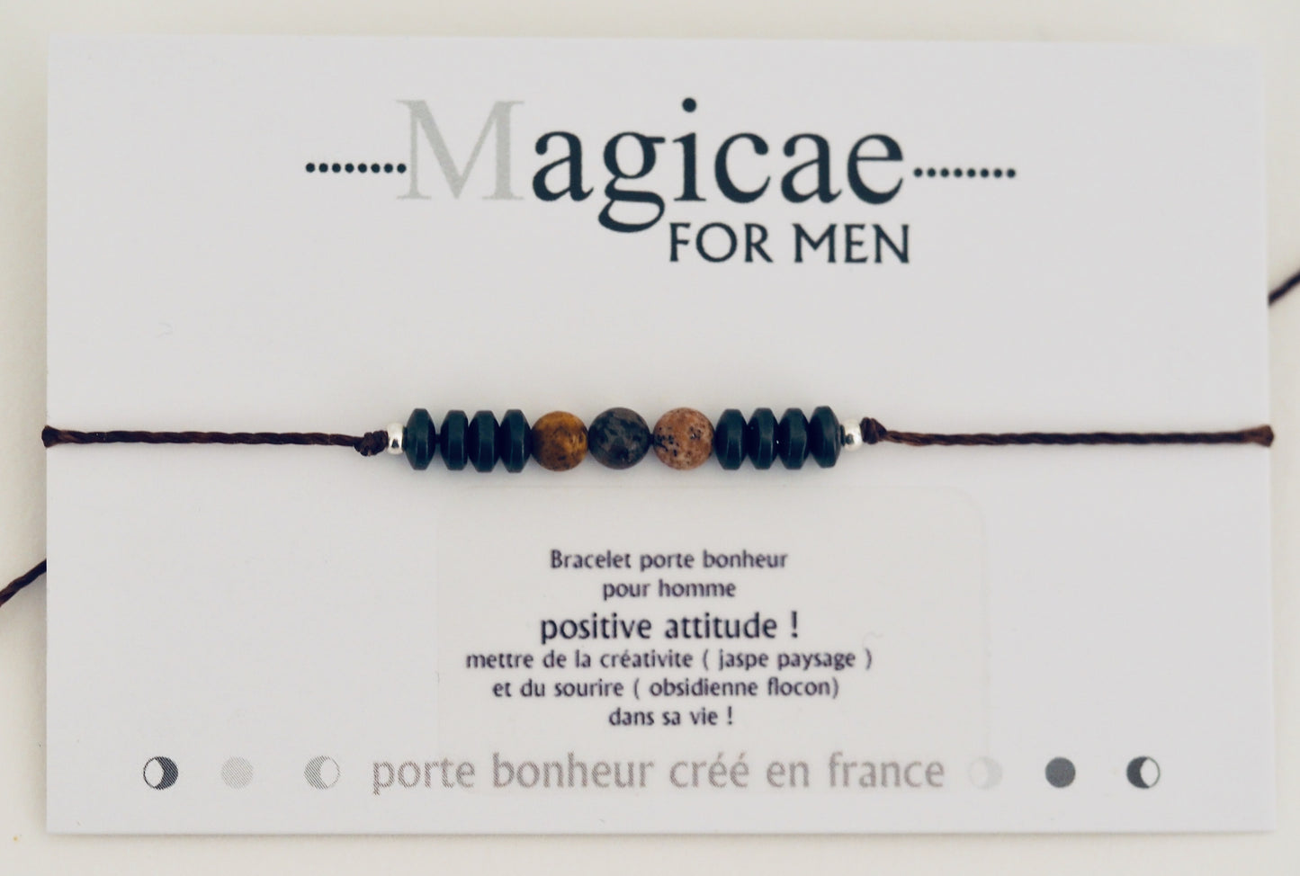 Bracelet porte bonheur HOMME : positive attitude - Magicae